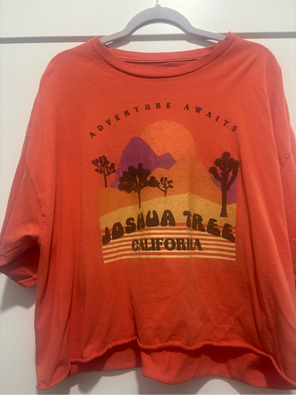 Joshua Tree Graphic Tee - Coral Orange Short Sleeve
